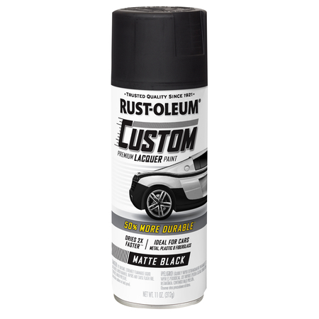Rust-Oleum Automotive Premium Custom Lacquer Spray Paint, Matte Black, 11 oz. 332289